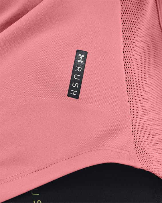 Women's UA RUSH™ HeatGear® Mesh Short Sleeve, Pink, pdpMainDesktop image number 4